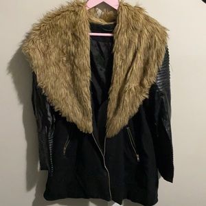 Blacker Jacket With Fur And Leather Sleeves